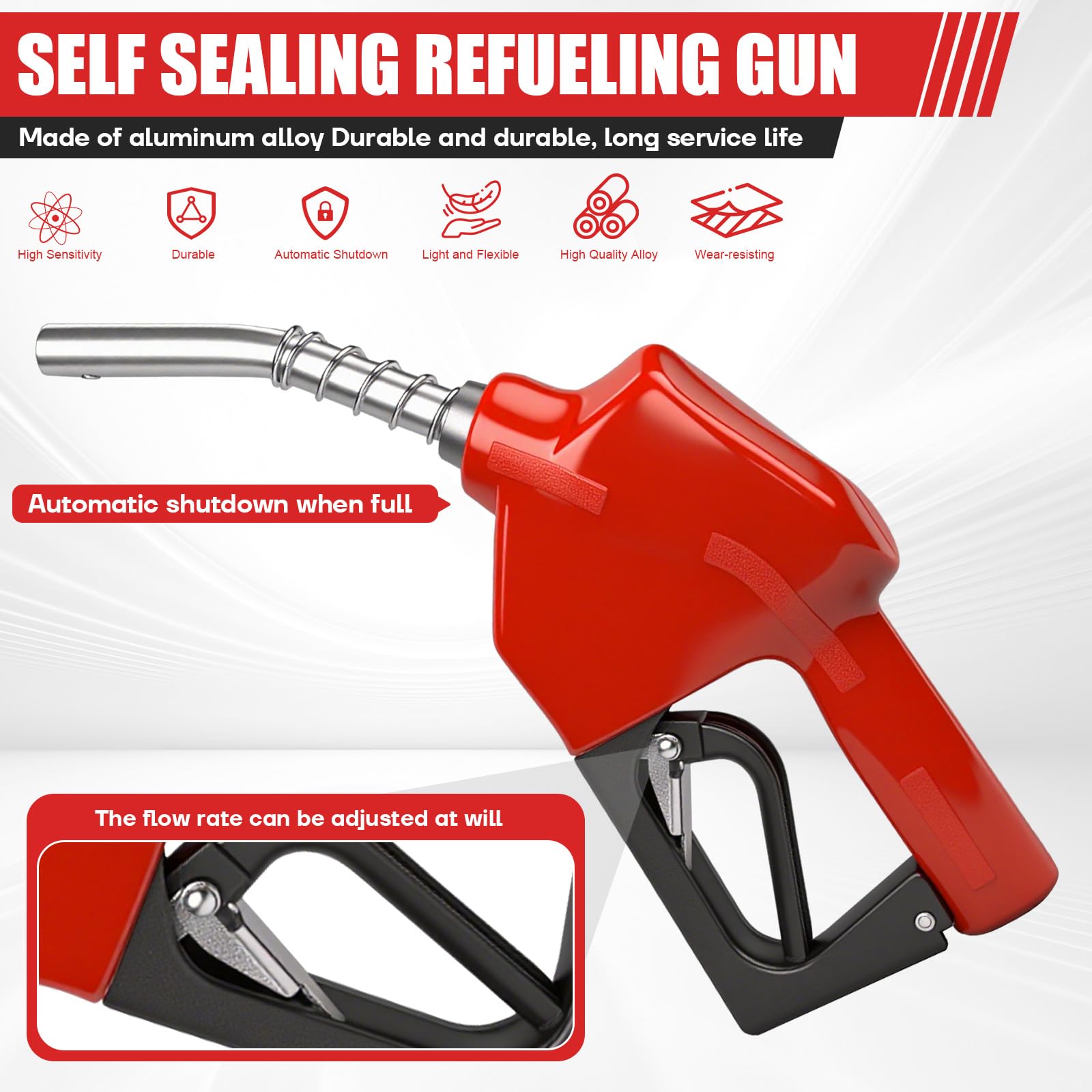 Pistola de Combustible Diesel Automática on Cierre Automático y Conectores de 1 Pulgada y 3/4 Pulgada para Diésel, Gasolina y Queroseno