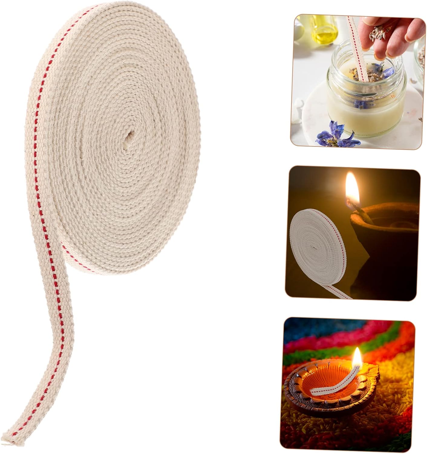Halloween Cotton Oil Lamp Wick 6pcs, Replaceable White Lantern Accessory