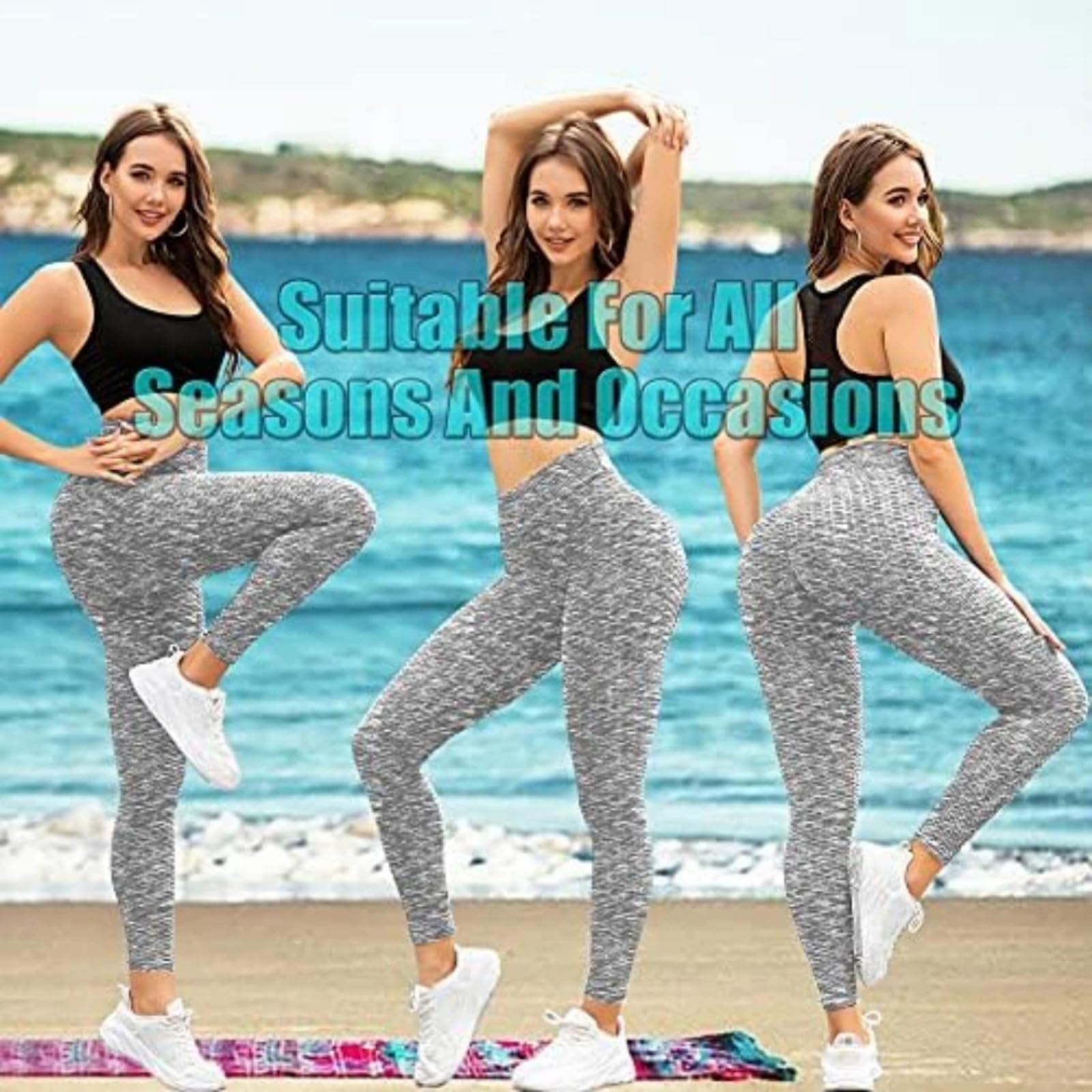 Legginsy dla kobiet spodnie do jogi z wysokim stanem trening kontrola brzucha sportowe obcisłe