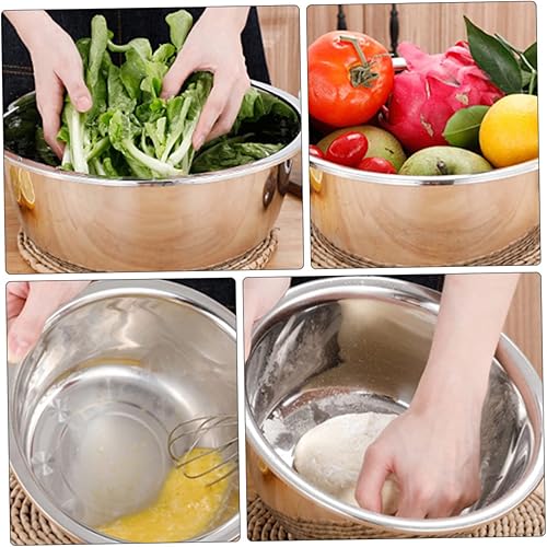 Miniatura 7 de Angoily 3pcs Olla de acero inoxidable Cuencos de mezcla de acero inoxidable Sartenes para hornear de aluminio Cuenco de mezcla de aluminio Tazón de