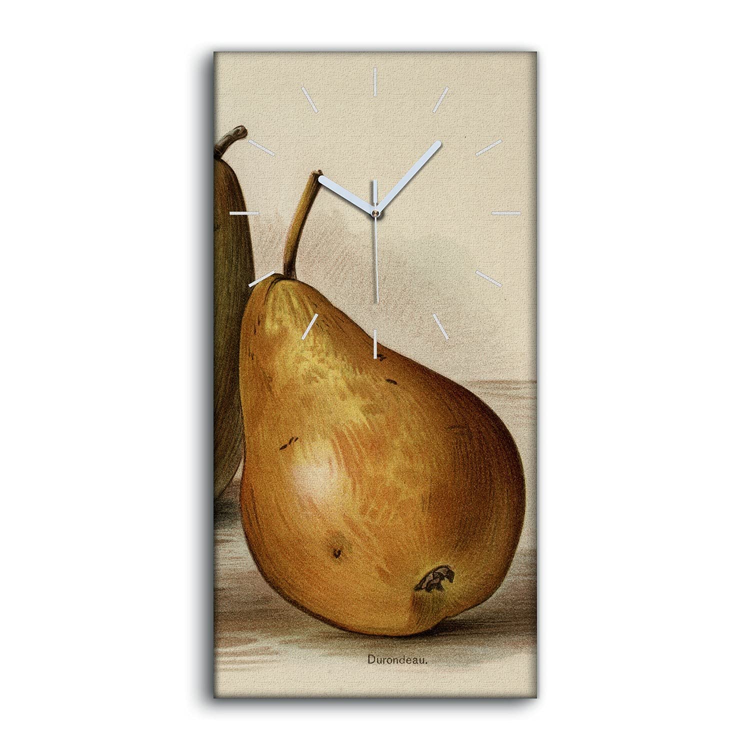 Horloge sur Toile Fruits de Poire Art Moderne 30x60cm Élégante