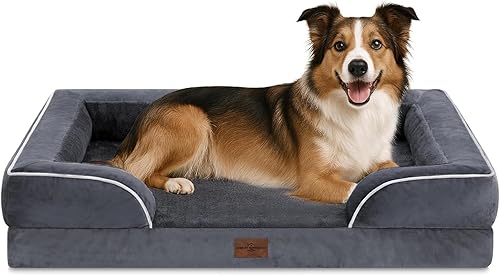 Miniatura 11 de Comfort Expression - Cama ortopédica perros pequeños, 20 x 14 pulgadas, impermeable, espuma soporte cartón de huevo, cojines extraíbles, sofá con