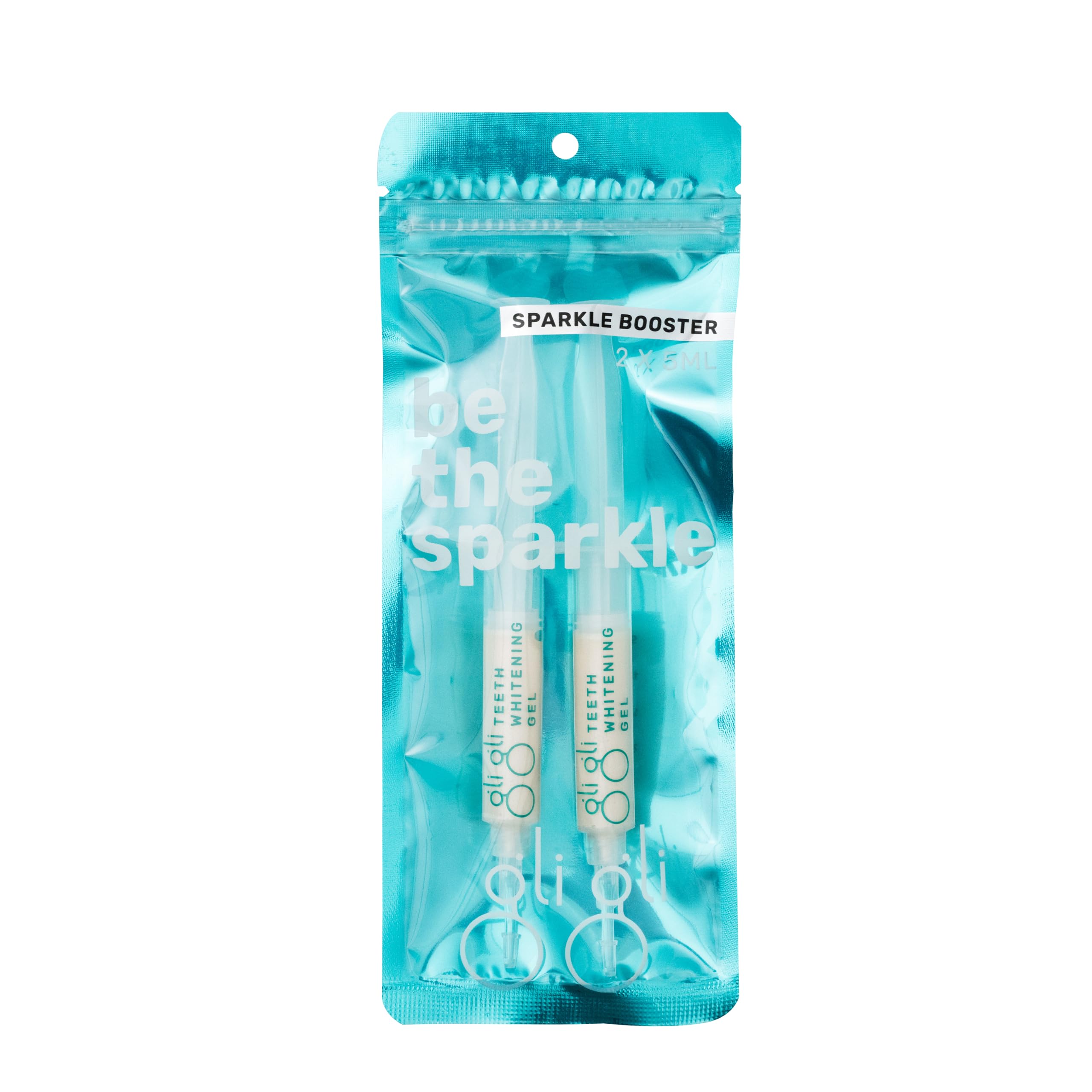 Sparkle Booster Gel de blanchiment des dents – 2 seringues de gel blanchissant Pap de 5 ml, sans peroxyde, fabriqué au Royaume-Uni – Traitement de 10 à 15 jours pour dents sensibles