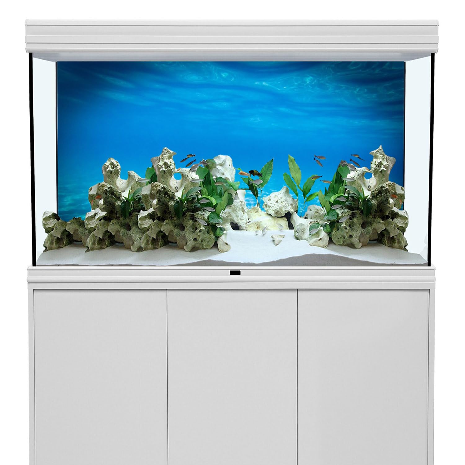 MIRRORANG 61x41cm Undersea Theme Aquarium Background Blue Ripped Water Underwater World Fish Tank Background Aquarium Backgrounds Backdrop - Image 2