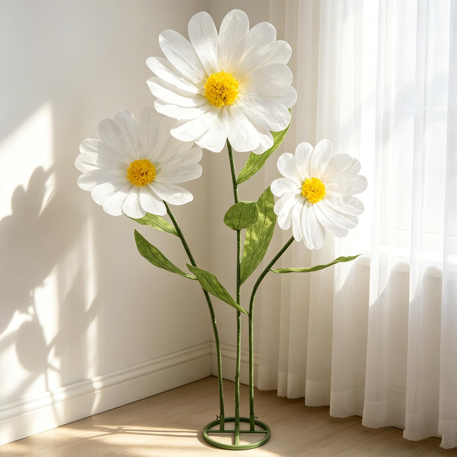 Photo 1 of DIRUNEN Giant Flowers for Decoration,Large Daisy Flowers Artificial,Big Paper Flower for Wedding,Birthday Party,Garden,Office,Home,Shop Window Display(White)