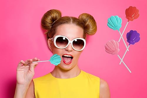 Miniatura 3 de Fruidles Paletas de conchas marinas con temática de sirena, recuerdos de fiesta para tu fiesta de cumpleaños, ventosas envueltas individualmente