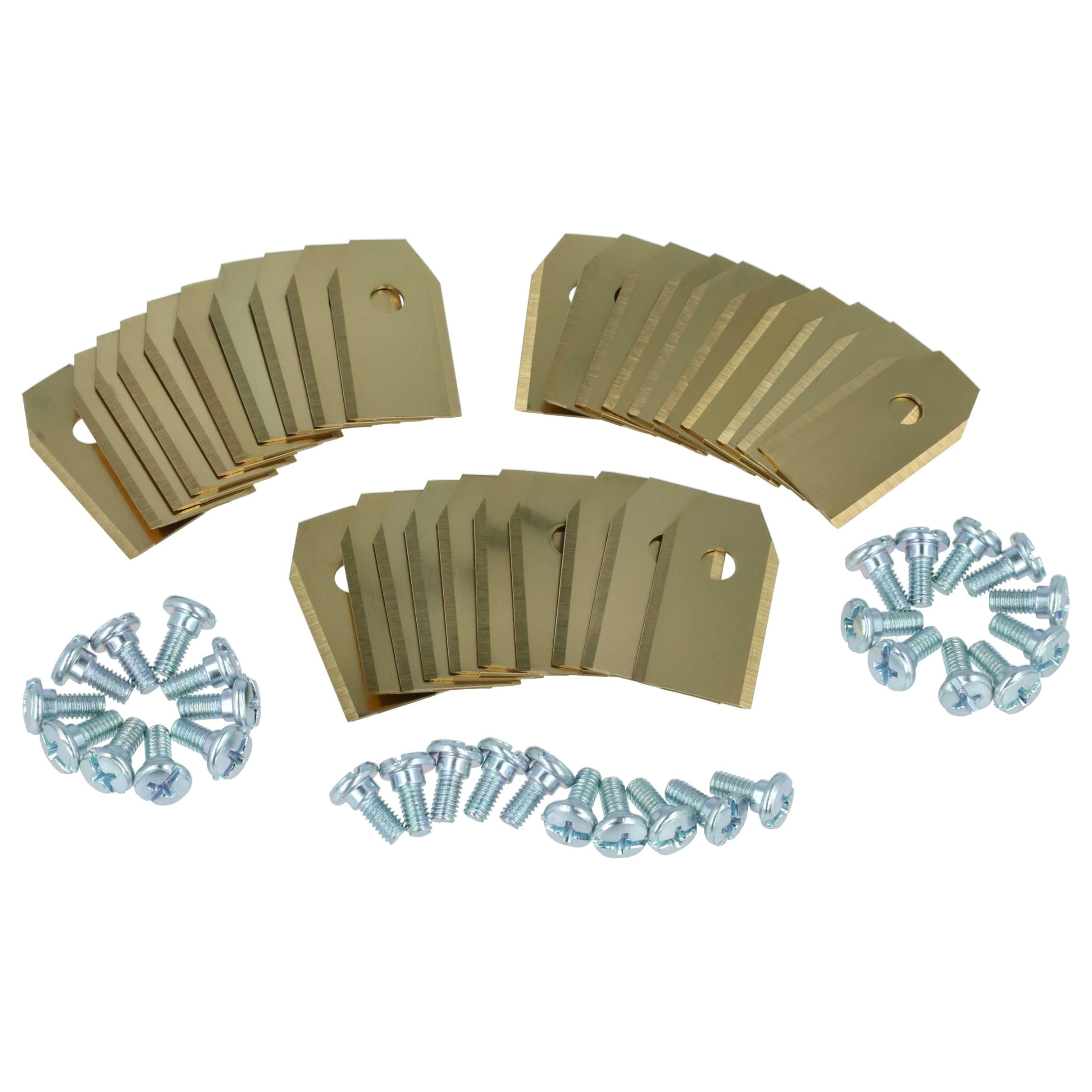 Vhbw Gold, Silver 30X Replacement Blade Compatible With Flymo 1200R Cordless Lawnmower - Cutter Blades, Silver Gold, Titanium Apatite
