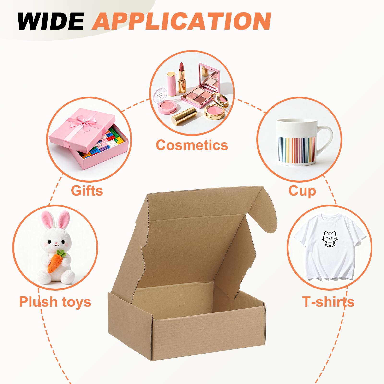 PATIKIL Cajas de envío de 8 x 7 x 3 pulgadas, paquete de 30 cajas de cartón corrugado duro, bonitas cajas de cartón para publicidad, embalaje de correo, almacenamiento de regalos para pequeñas
