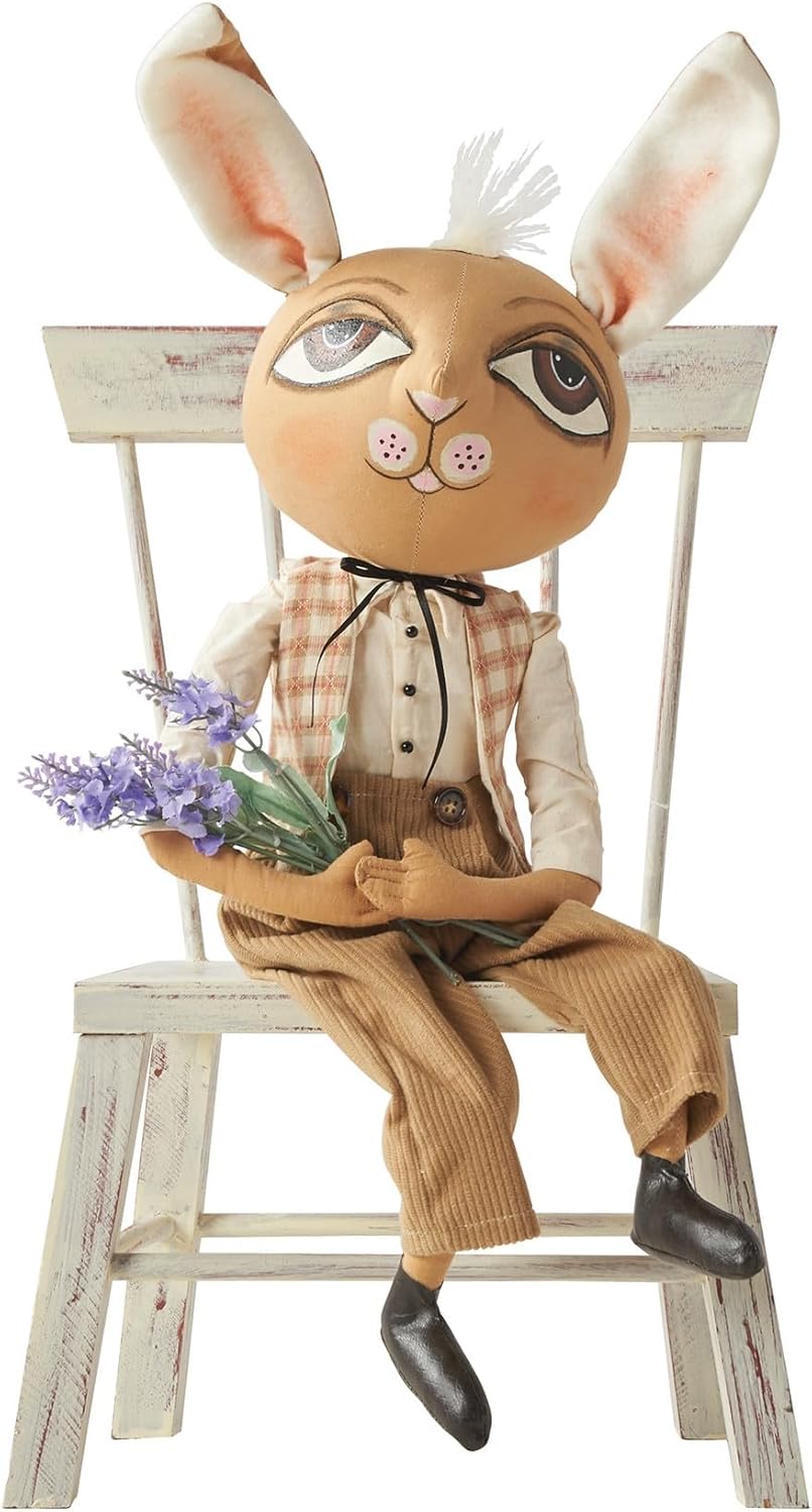 GALLERIE II Wilbur Woodland Easter Rabbit Gathered Traditions Decorative Art Figurine 23" Spring Springtime Collectible Home Living Room End Table Fireplace Mantle Entryway Hallway Festive Decor