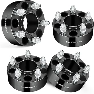 EVIL ENERGY 5x4.5 Wheel Spacers 2 inch Compatible with Ford Mustang 2015-2024, 5x114.3 mm Hubcentric with Lip 5 Lugs 70.5 mm Hub Bore M14x1.5 Studs Black