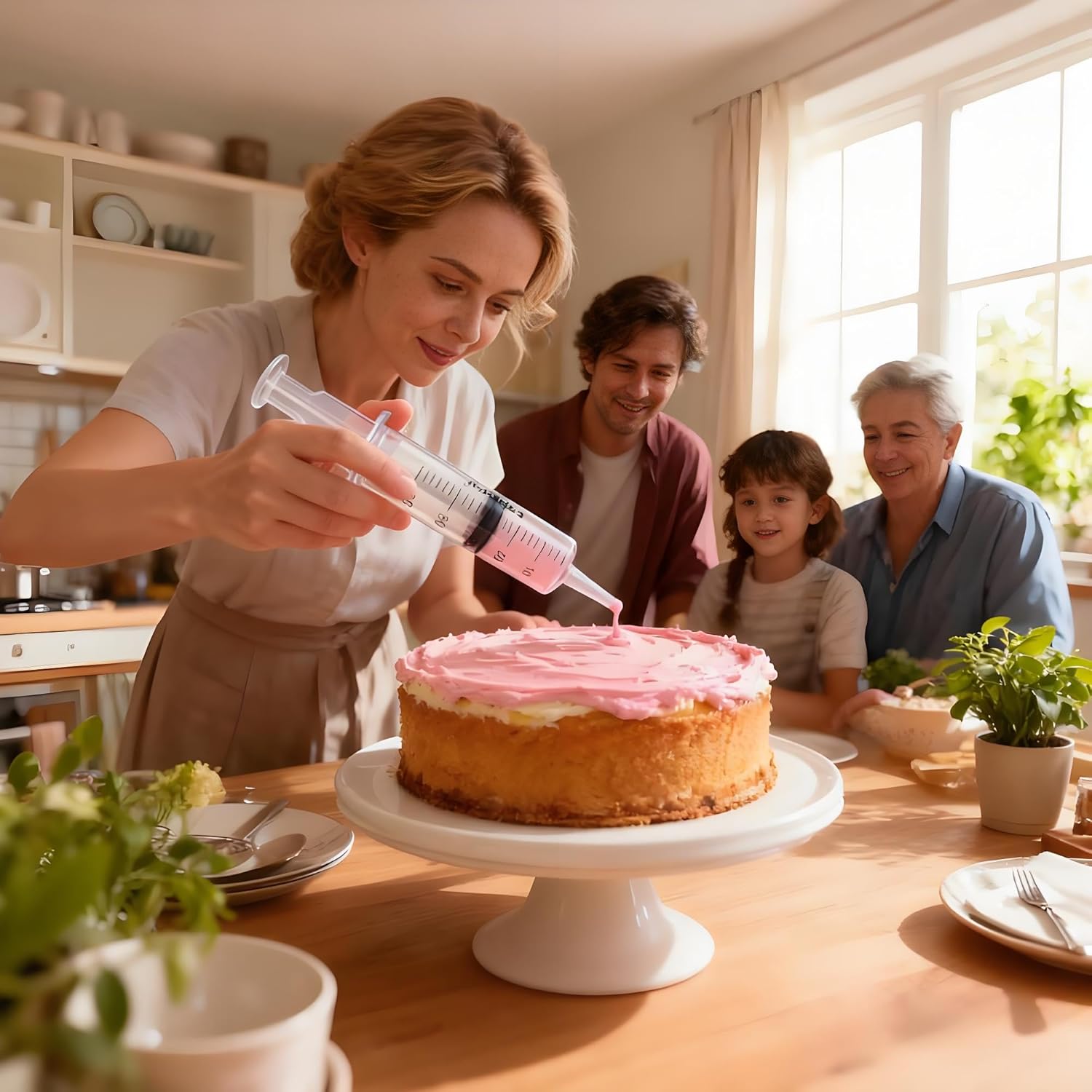 Multipurpose Measuring Syringes with 5 Extra Caps, 50 Pack Reusable 2oz Syringe, and Cleaning Brush - Great for Various Applications