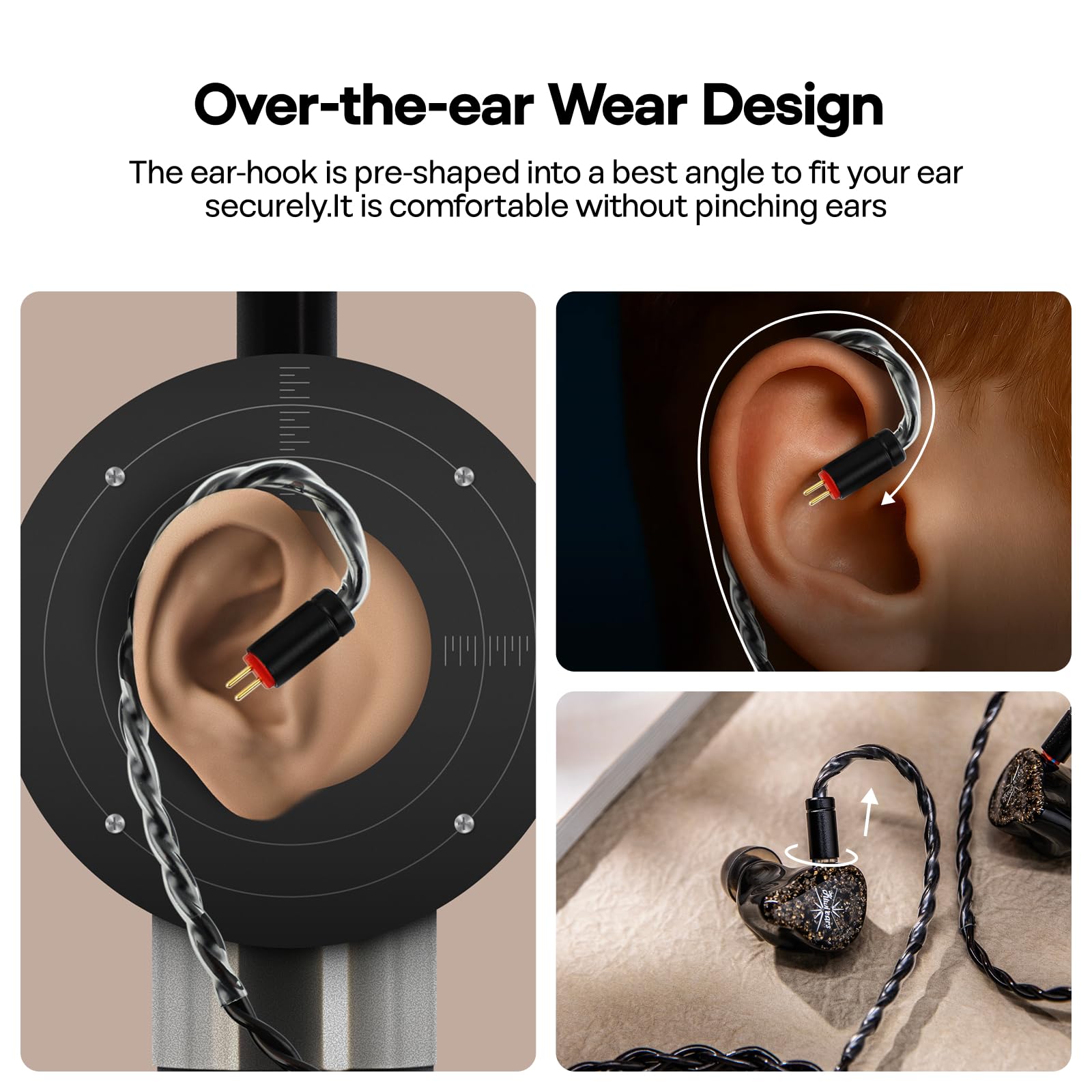 Linsoul Kiwi Ears x B_Media Terras, Connettore USB Tipo C/3,5 mm/4,4 mm, Cavo per IEM a 4 Nuclei in Rame Monocristallino 4N 32 AWG, HiFi da 1,25 m per Astral Orchestra II Arete Hype4