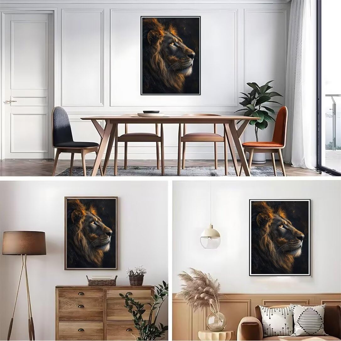 Diamond Painting León Kit, Manualidad Creativa y Relajante 80x100cm C8-122