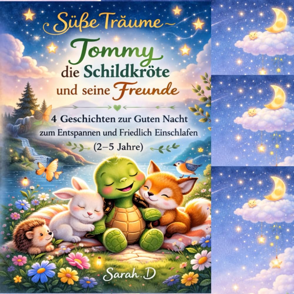 Süße Träume – Tommy die Schildkröte und seine Freunde: 4 Gute-Nacht-Geschichten zum Entspannen und friedlichen Einschlafen (2–5 Jahre) (Süße Träume Reihe)