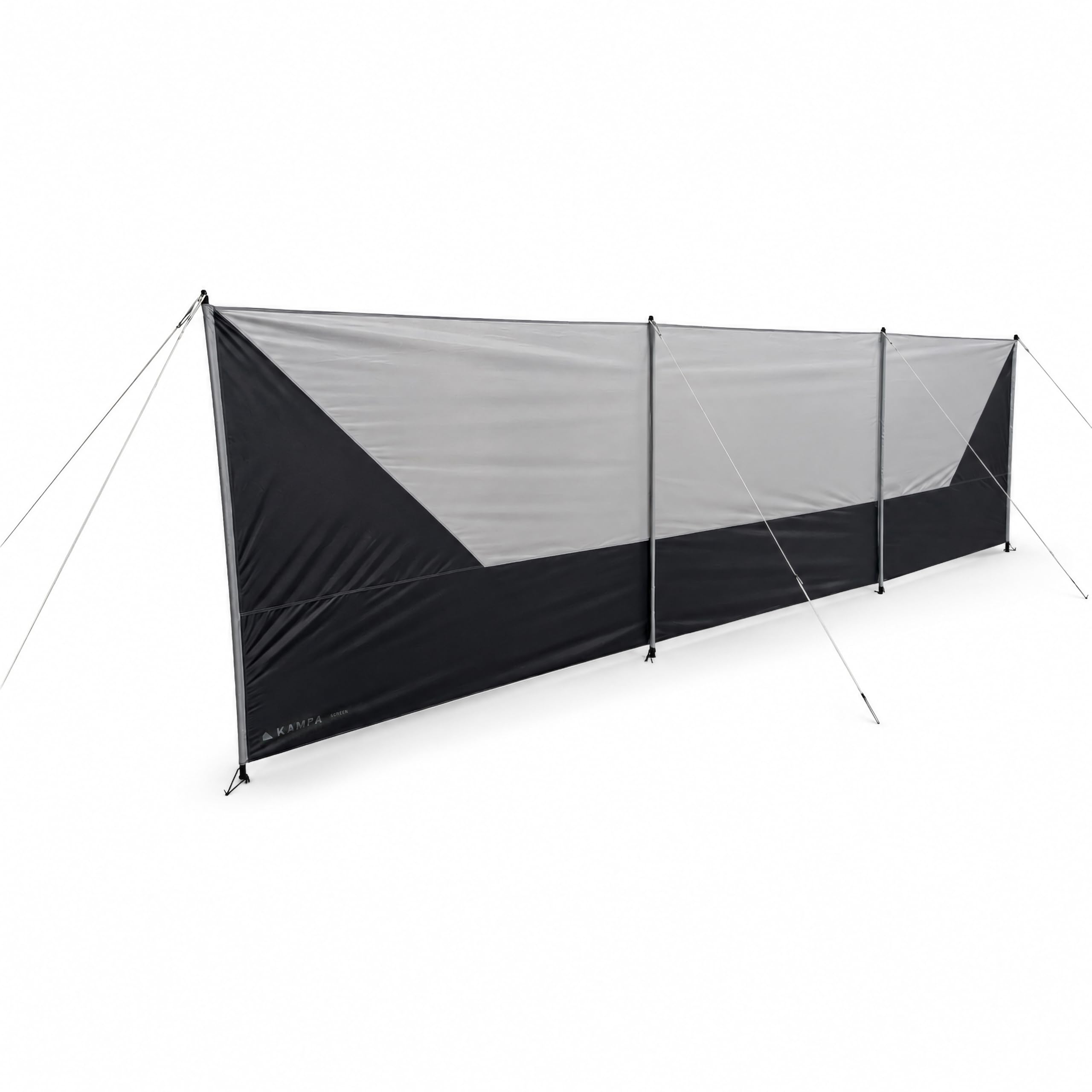 Kampa Screen Windbreak, 4.5m Camping Windbreak with Poles, Portable Outdoor Privacy & Wind Shelter, Foldable for Camping, Caravan, Beach & Garden Use (Charcoal)