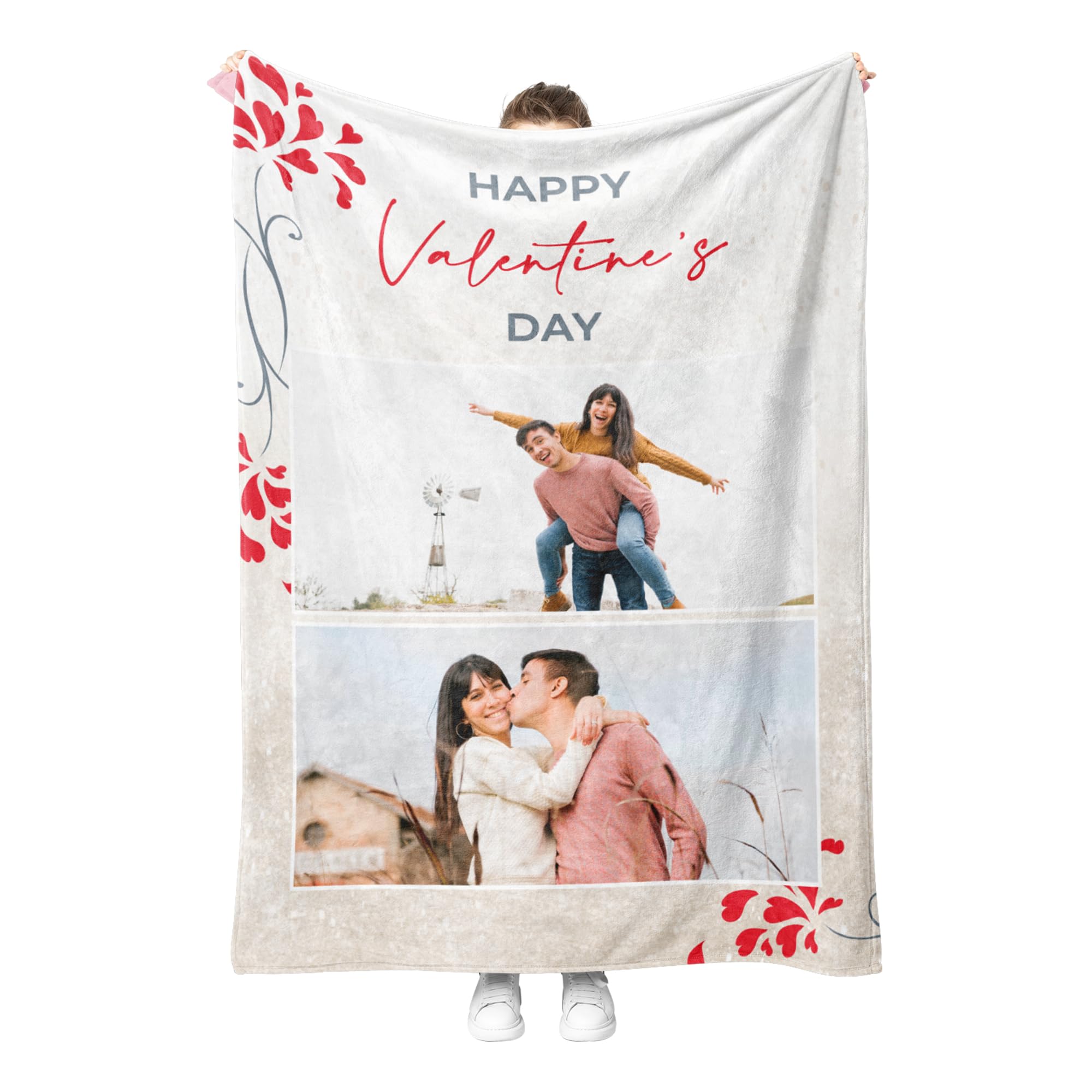Print Maniacs Photo 1-2 Personalised Blanket Custom Photos Blanket Memory Gift With Photo Text Collage Customized Blankets Gift For Family Mom Dad Kids Wife Friends