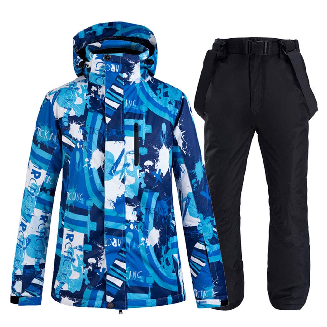 Tuta da Sci da Donna, Impermeabile, Antivento e Calda, Colore: Blu Nero XXL