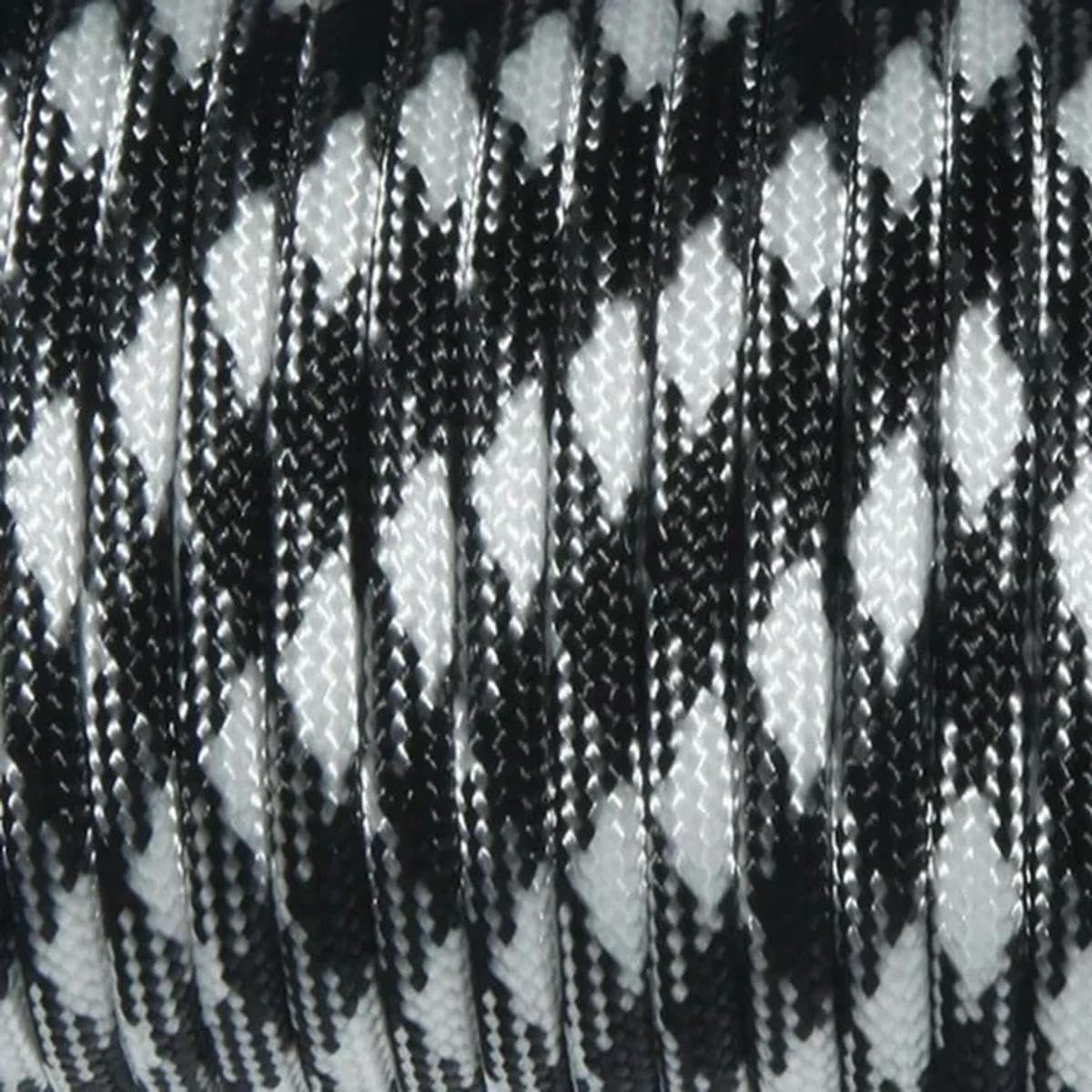 Corde d'arrimage, Corde paracorde en polyester 4 mm 9 brins multicolore 5-30 mètres(Blackwhite,10 meters)