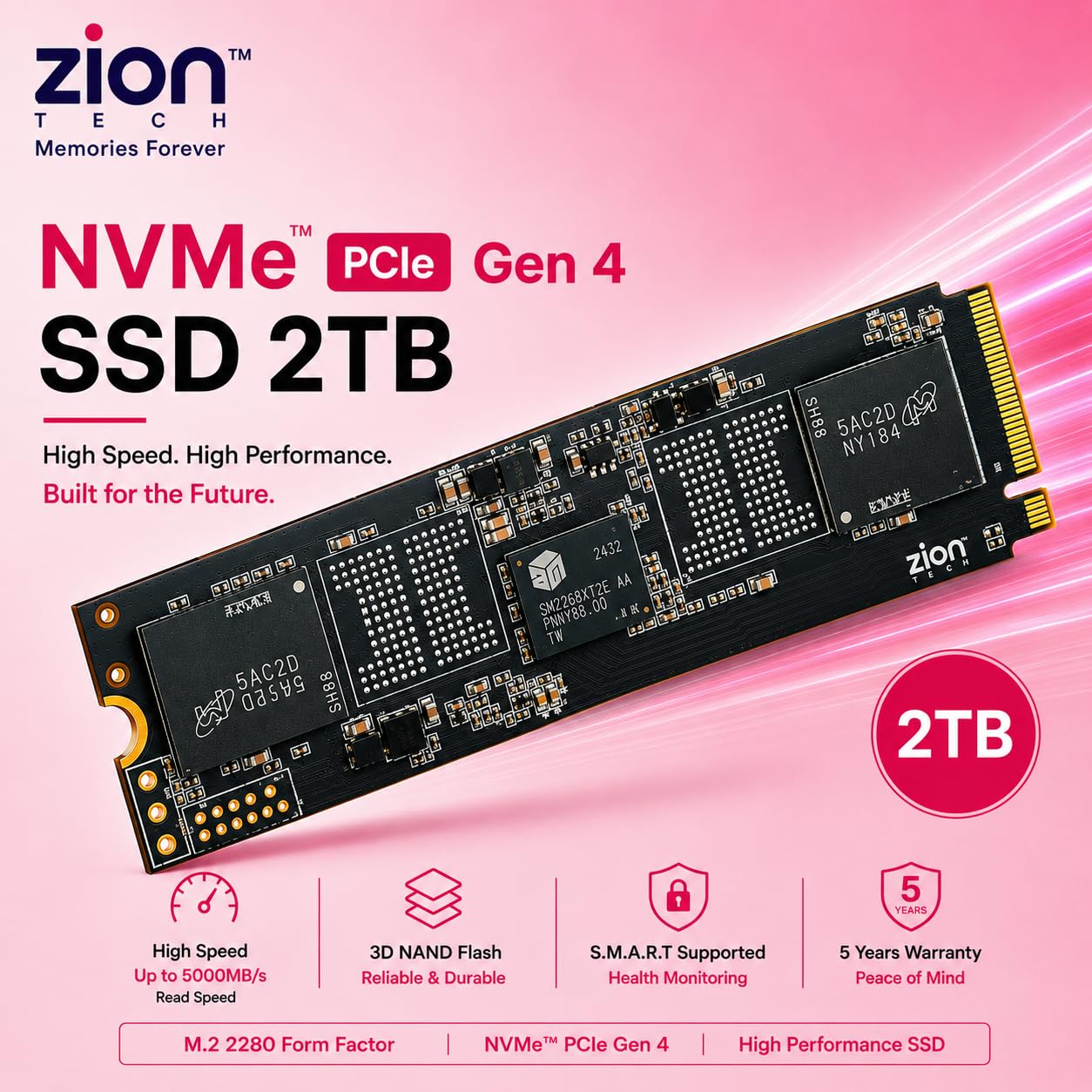 Amazon.in: Buy Zion Tech 2TB NVMe M.2 PCIe Gen 4.0 x4 SSD, M.2
