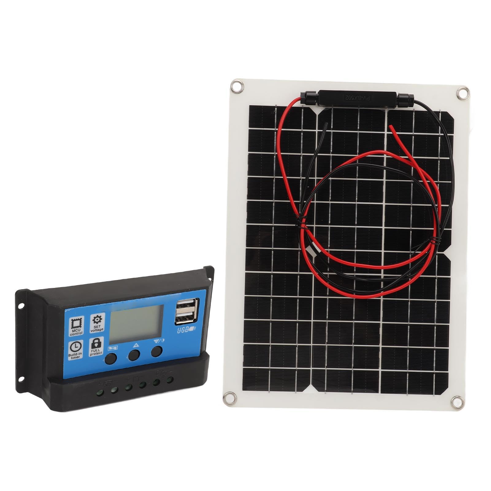 Kit de Panneaux Solaires 300W DC 12V 24V 50A IP67, Panneau Solaire à Haute efficacité et Contrôleur de Chargeur Solaire pour Camping-car
