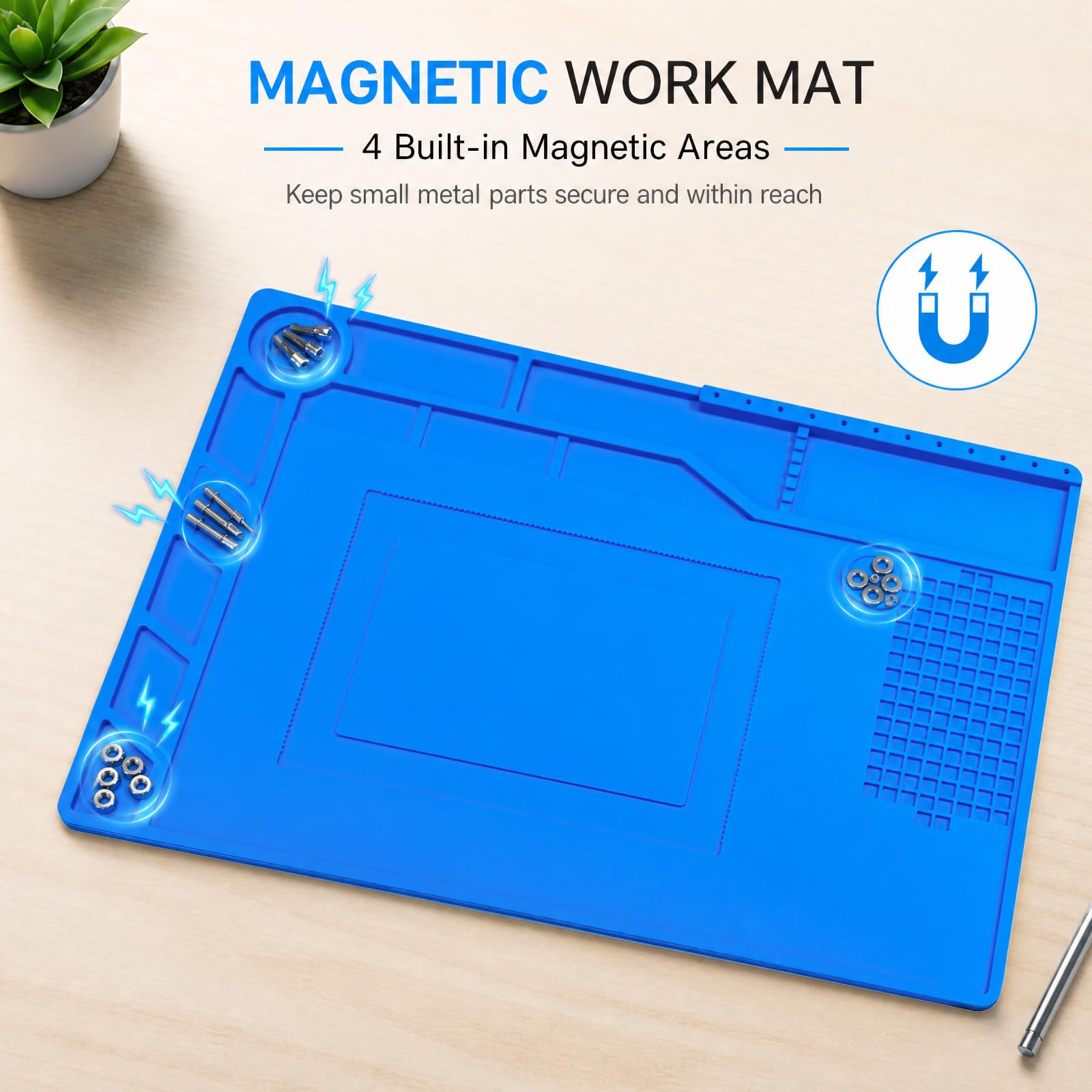 Kaisi Soldering Mat,15.35" x 10.6" Inch Heat Resistant Silicone Work Mat — Amazon image 4