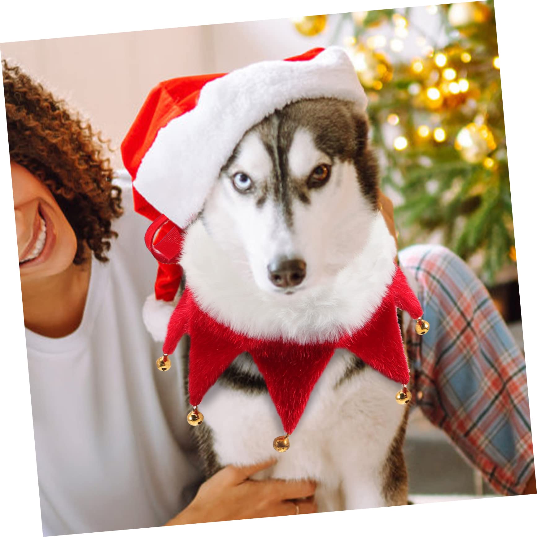 Sosoport 3pièces Collier De pour Animaux avec Clochettes Accessoire pour Chiens Et Écharpe De Fête pour Célébrations Photos