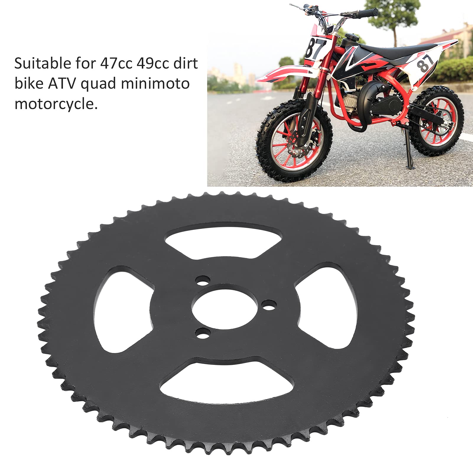 Tylna zębatka łańcuchowa T8F 64T, 3 otwory 29mm tylna zębatka motocyklowa 29mm stalowa przenośna dla 47cc 49cc mini silnik atv quad Pit Dirt Motard Bike