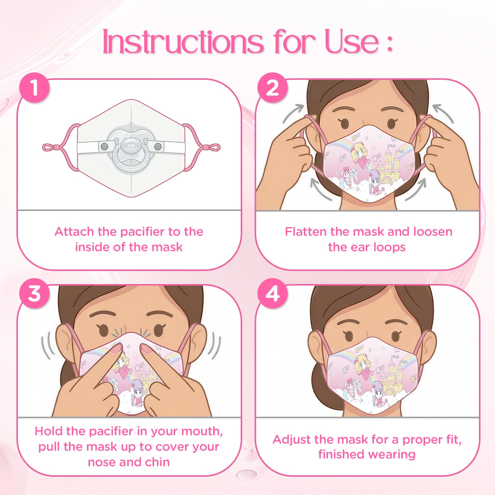 LittleForBig Diskretes Feenklein im Traumland Gen II Verstellbare Stoffmaske mit Abnehmbarem Schnuller-Knebel - „Secret Soother“ Gesichtsmaske mit Verstellbarem Gurt