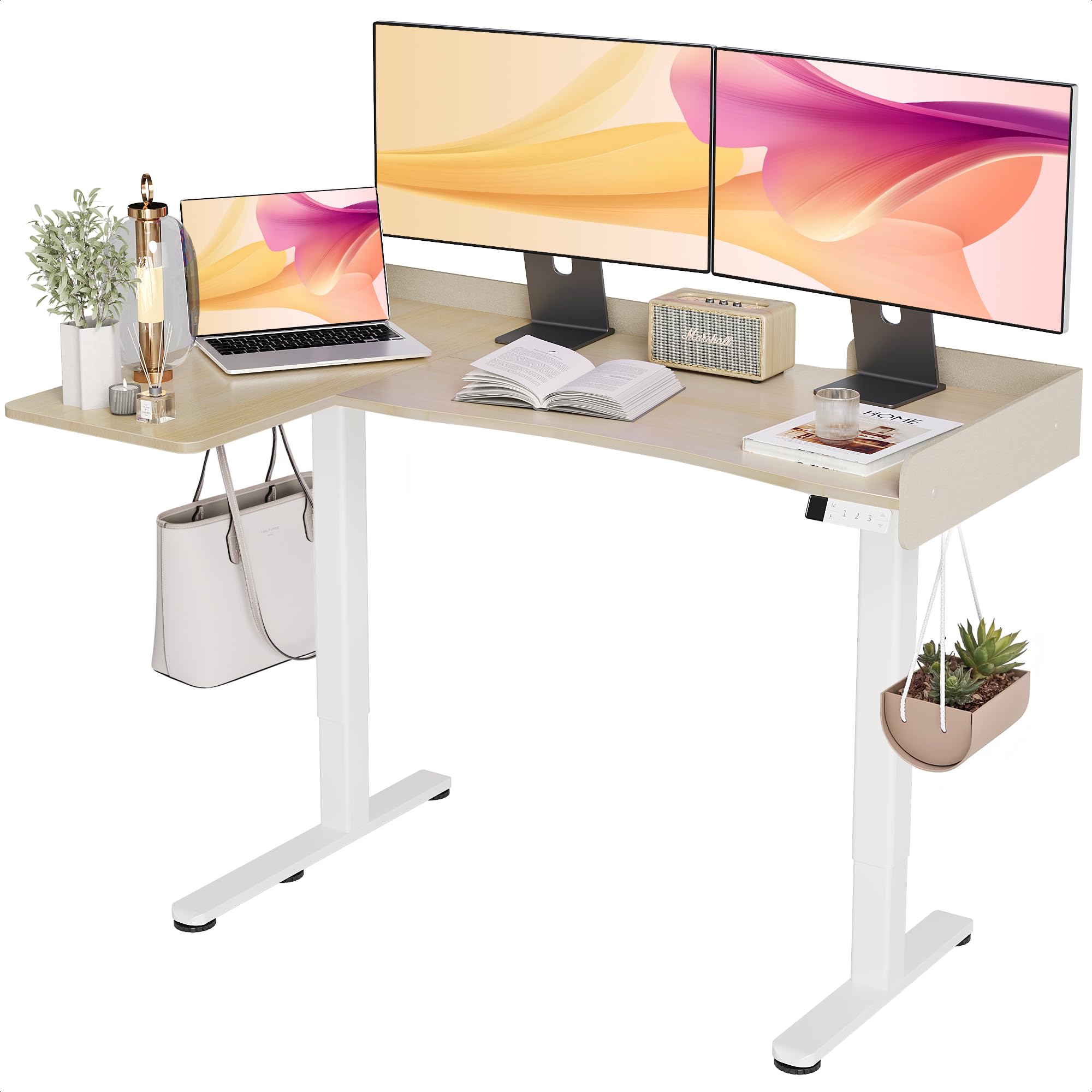 Amazon | Claiks 昇降デスク L字 電動 パソコンデスク 幅140CM＊奥行き