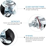 PATIKIL 1.5 Inch Threaded Stem Casters Wheels with Brake, 8 Pack Locking Swivel Wheels Wire Shelf Caster Wheels 110Lbs Load Capacity for Furniture Shelving Rolling Cart, Black