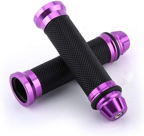 Agarres de manillar de motocicleta de 7/8 pulgadas, agarre universal de goma antideslizante CNC para manillar de bicicleta de 7/8 pulgadas (morado)