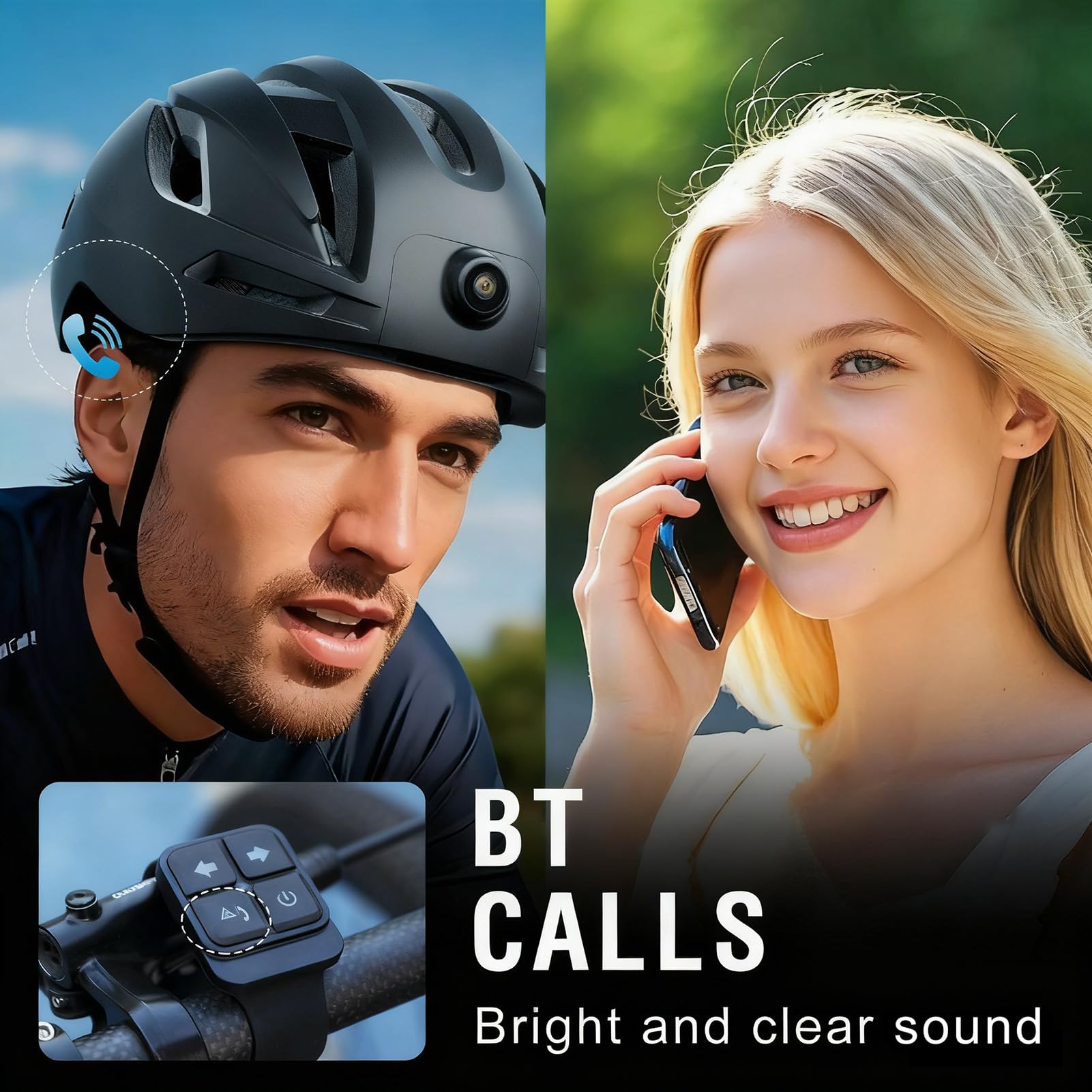 Luocute Casque de Vélo Intelligent avec Caméra 1080P et Clignotants