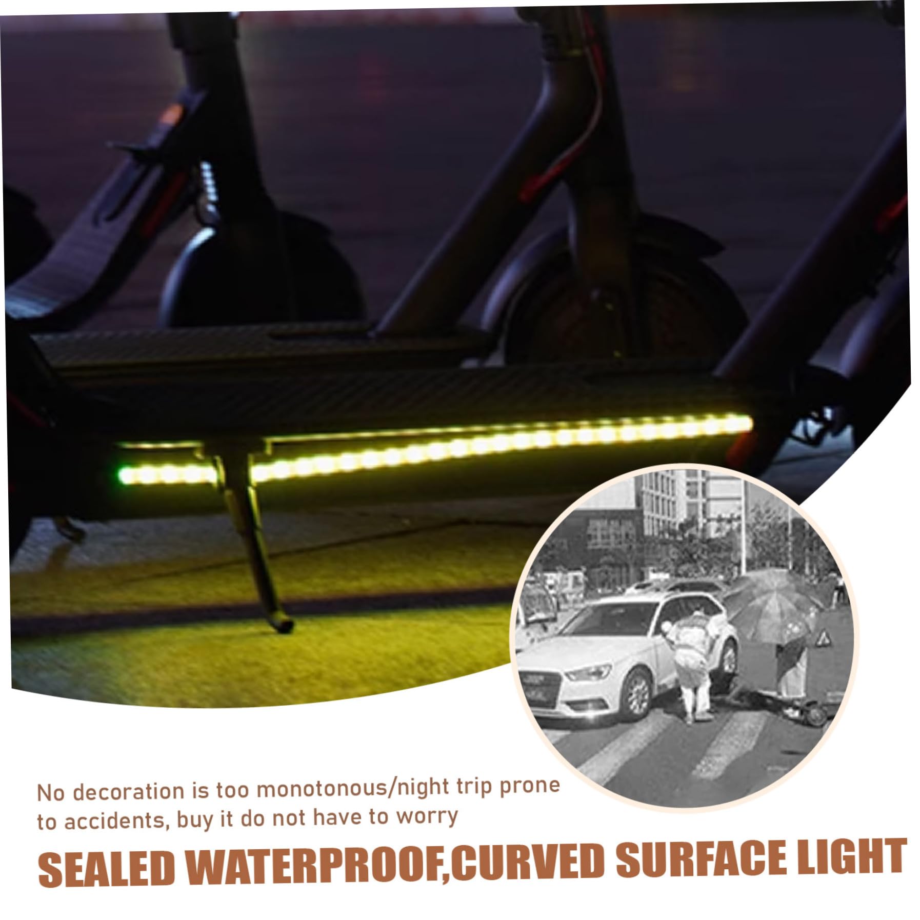 Luces de scooter eléctricas 50 cm 2 piezas impermeable decorativa para conducción nocturna