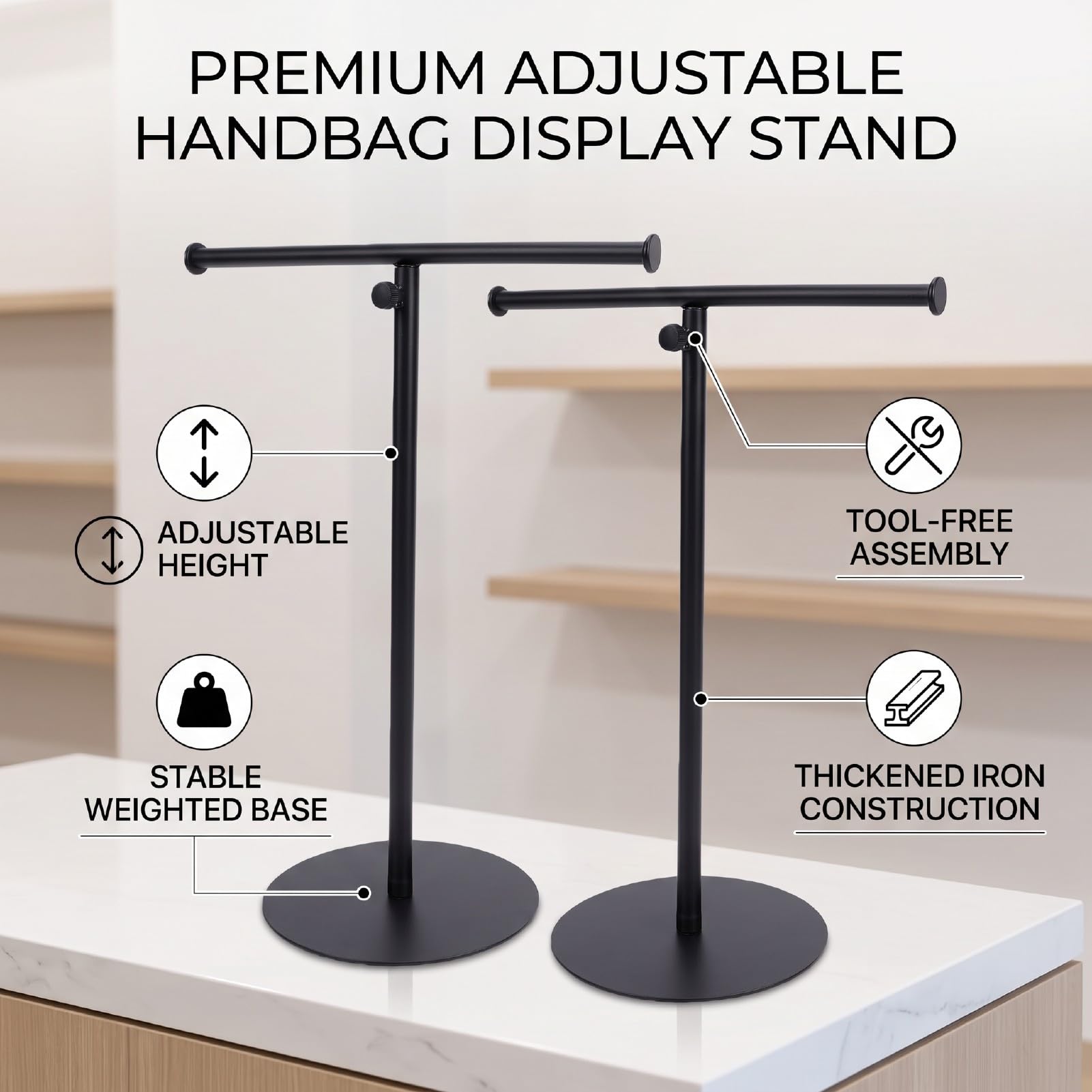 Naroote T Shape Storage Rack for Handbags and Accessories