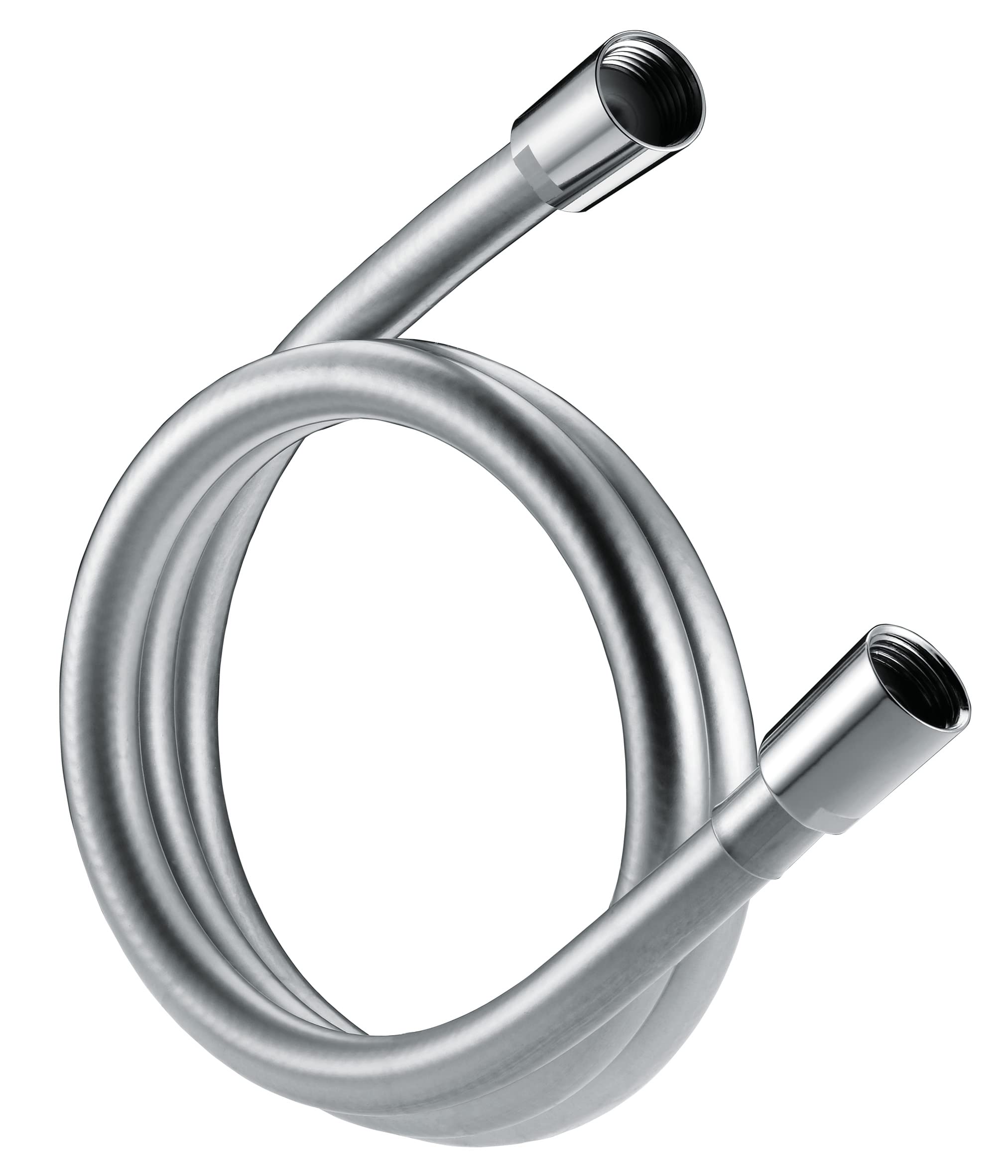 Manguera de ducha antitorsión SwissWave en PVC plateado para un flujo constante y sin enredos