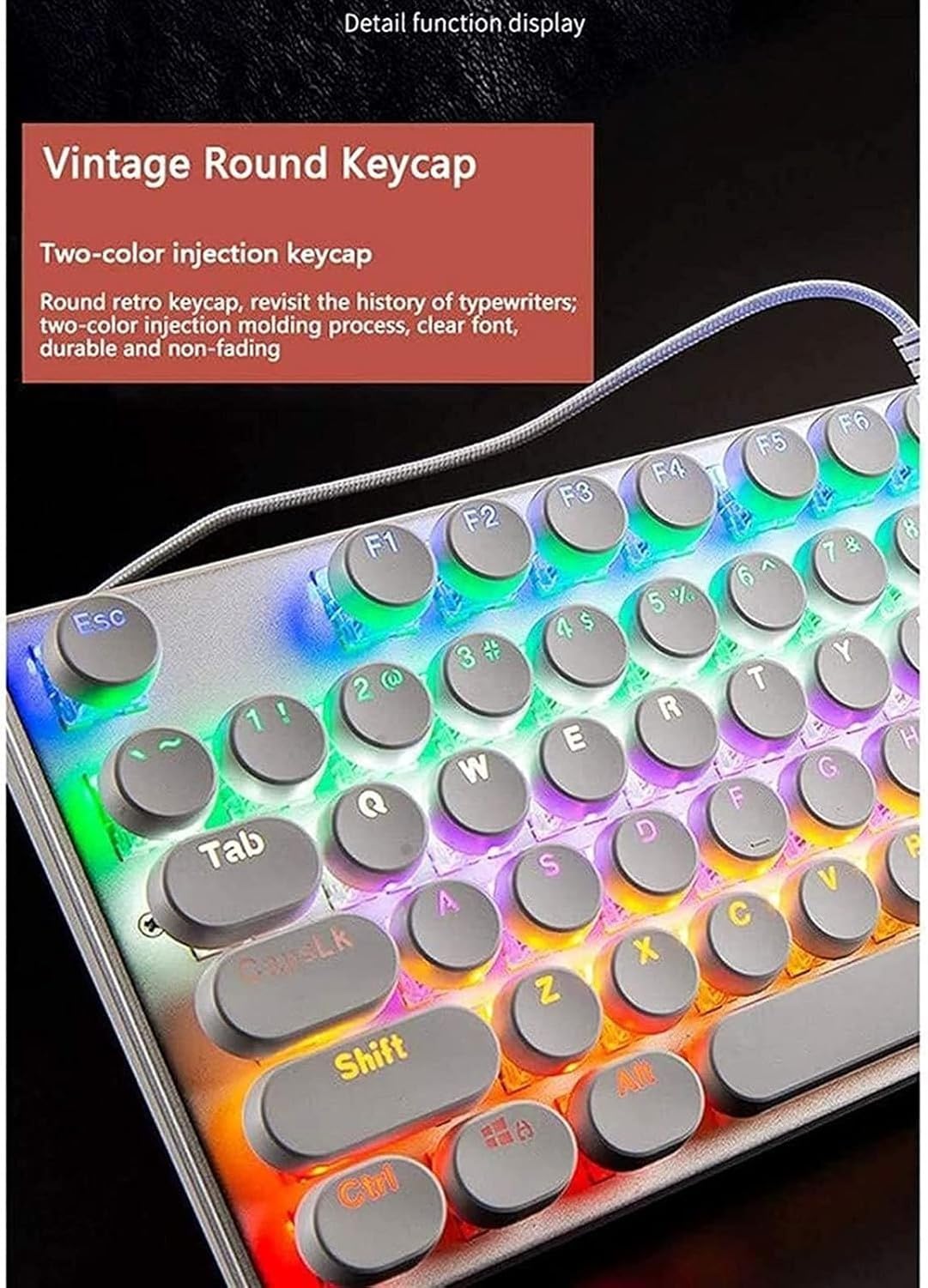 Tastiera e Mouse Gaming, Tastiera Meccanica Cablata 108 Tasti USB Interruttori Blu/Rosso Anti-ghosting Retroilluminazione LED RGB/Mista per Giocatori PC Compute