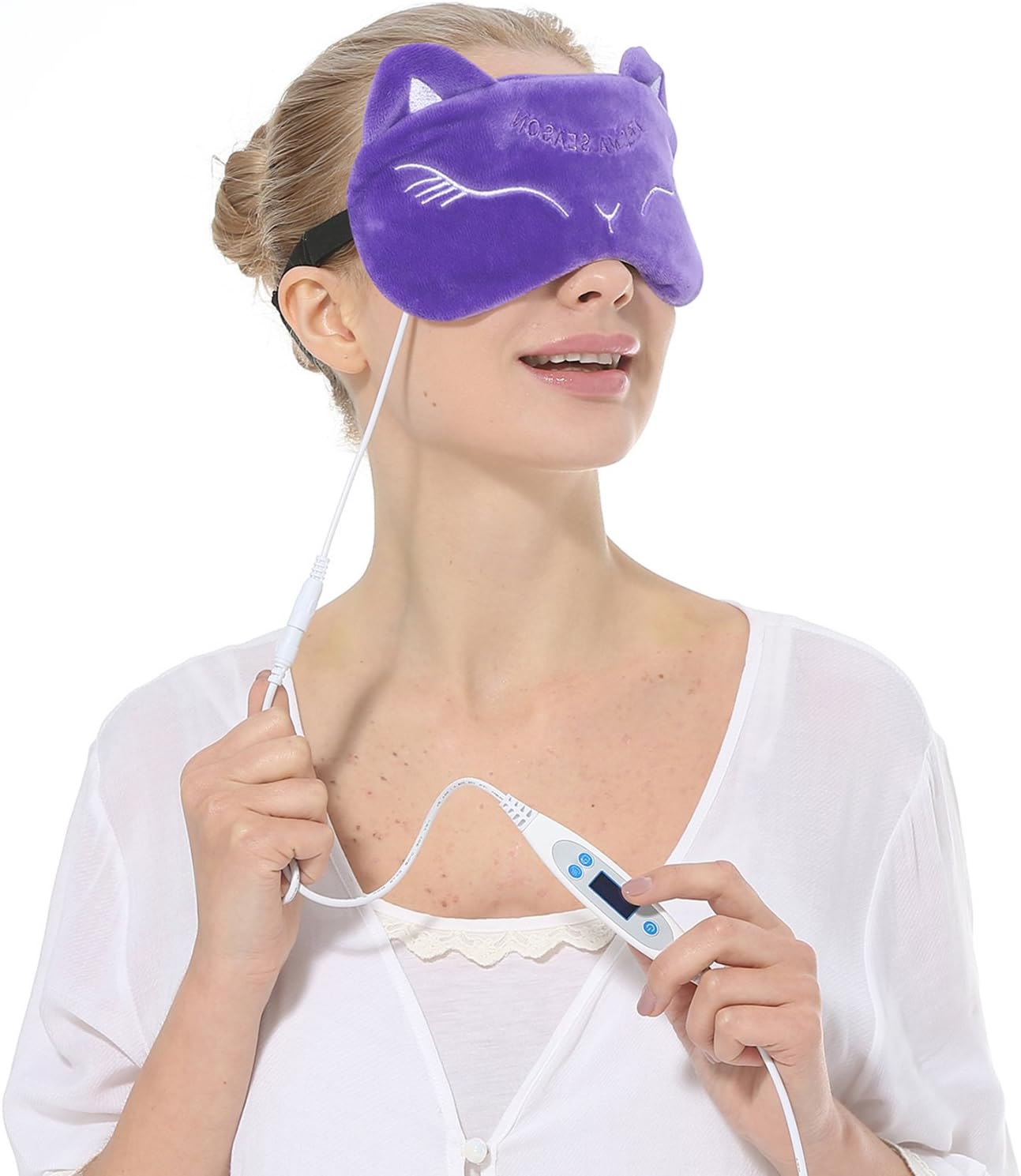 Aroma Season USB Heating Steam Eye Mask, Warm Compress for Dry Eye, Blepharitis, Styes (purple)