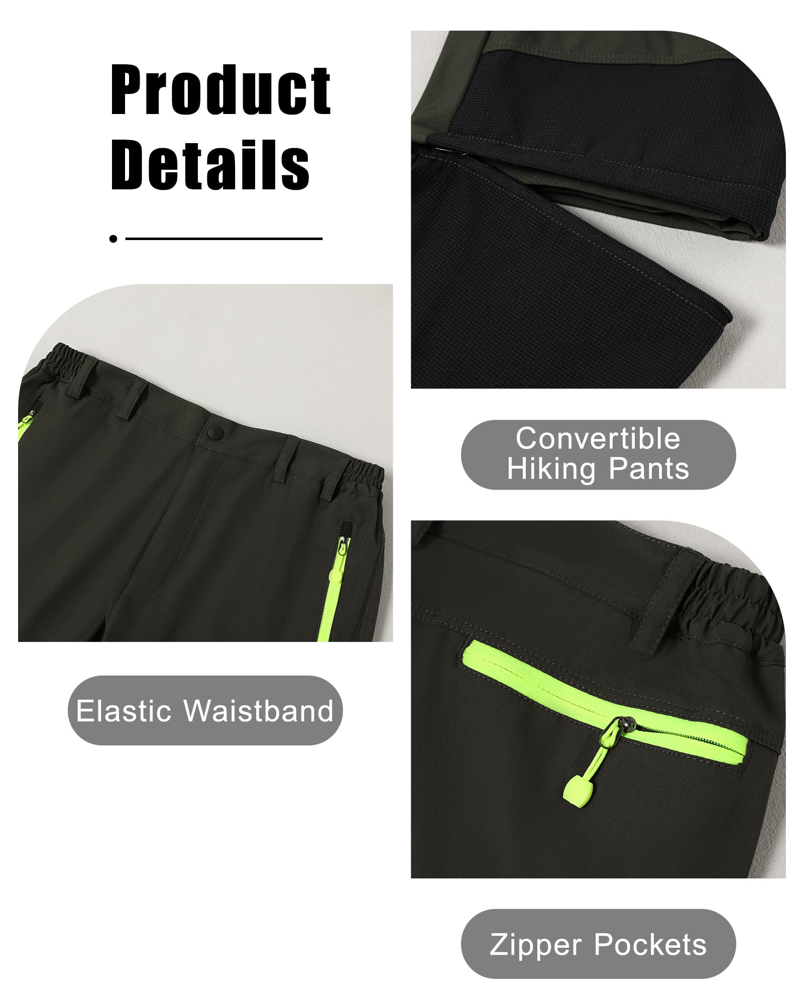 SANMIO - Pantalones de Trekking para Hombre, Pantalones funcionales, Softshell Impermeable, Pantalones al Aire Libre, Pantalones de Trekking Transpirables a Prueba de Viento