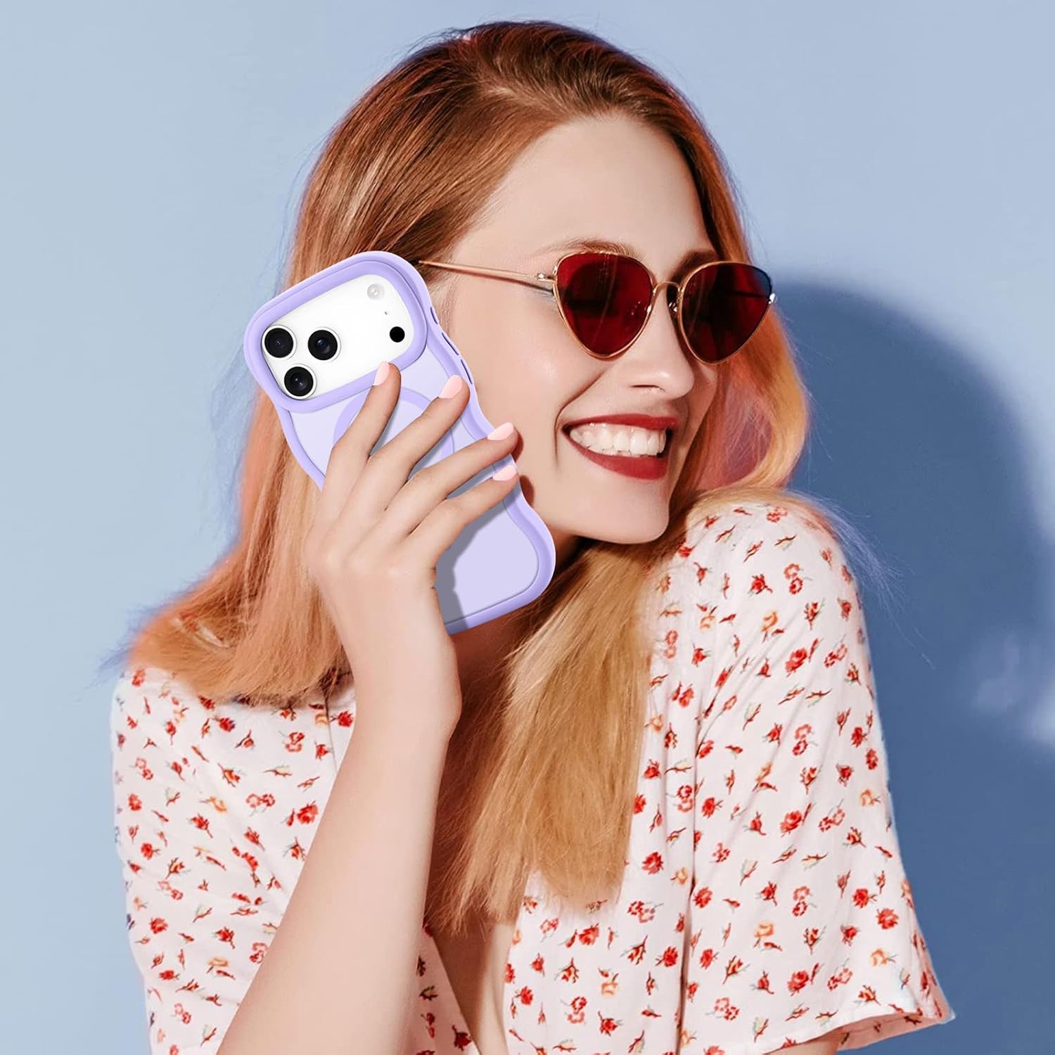 for iPhone 17 Pro Max Case, Curly Wavy Frame Hard Translucent Matte Clear Back Cover for Women Men Compatible with Magsafe Shockproof TPU Bumper Phone Case for iPhone 17 Pro Max, Lavender - Image 7