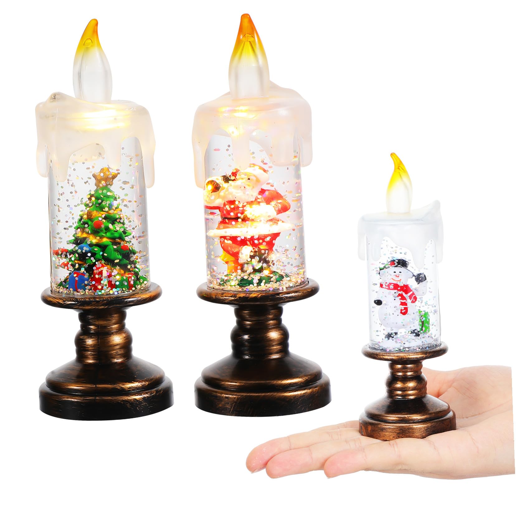 Lanternes boules à neige de Noël pour illuminer votre table de réveillon en famille