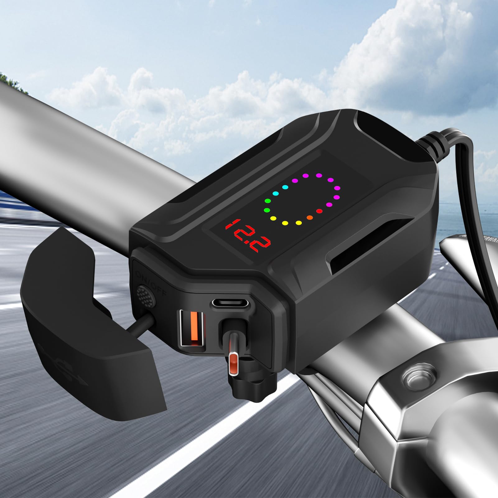 Ładowarka do telefonu motocyklowego, wodoodporny adapter 12 V – 24 V, akcesoria do szybkiego ładowania, akcesoria do pojazdów przygodowych, narzędzie podróżne do codziennej pracy, wewnętrzny organizer