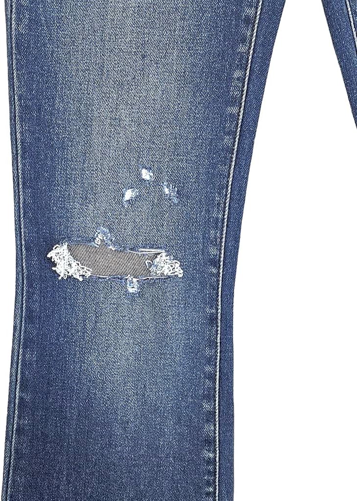 Flying Monkey Mini-Bootcut Jeans Distressed Blue Long Length High-Rise