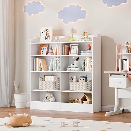 Miniatura 2 de Cozy Castle Estantería infantil de 5 niveles, armario de almacenamiento de juguetes de 10 compartimientos, estantería de peaje para dormitorio, sala