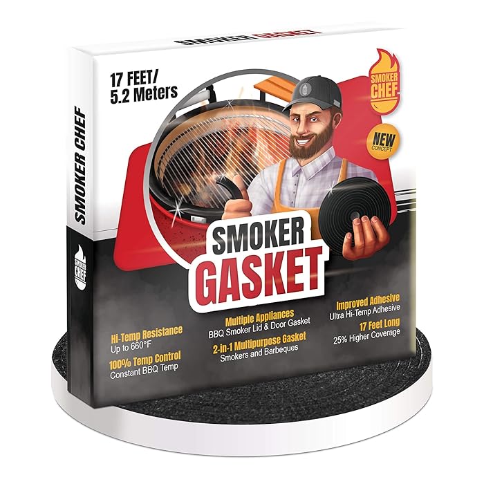 Buy Smoker Chef Smoker Gasket 17 FT Long High Temp Seal Grill Gasket