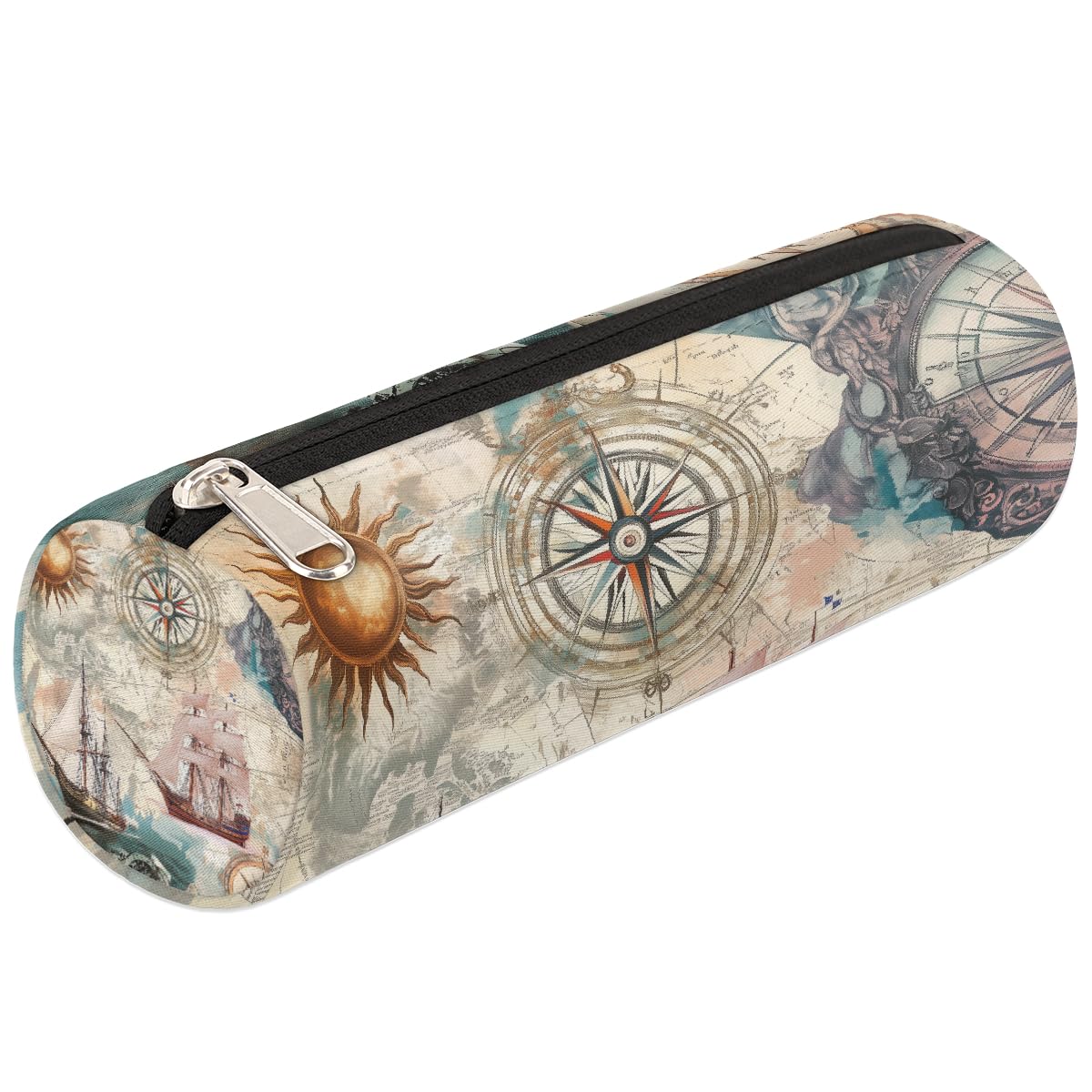 VQUVQV Small Pencil Case, Portable Pencil Bag Pen Pouch for Boys Girls Teens, School Stationary Organiser Supplies Makeup Brush Bag, Nautical Clipper Ship