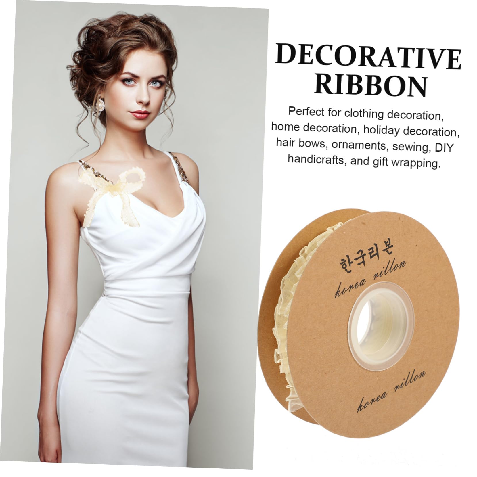 SHINEOFI 5rollos Ribete De Encaje De Tul Elástico Para Manualidades Metros Para Decoración De Ropa Boda y Accesorios De Moda