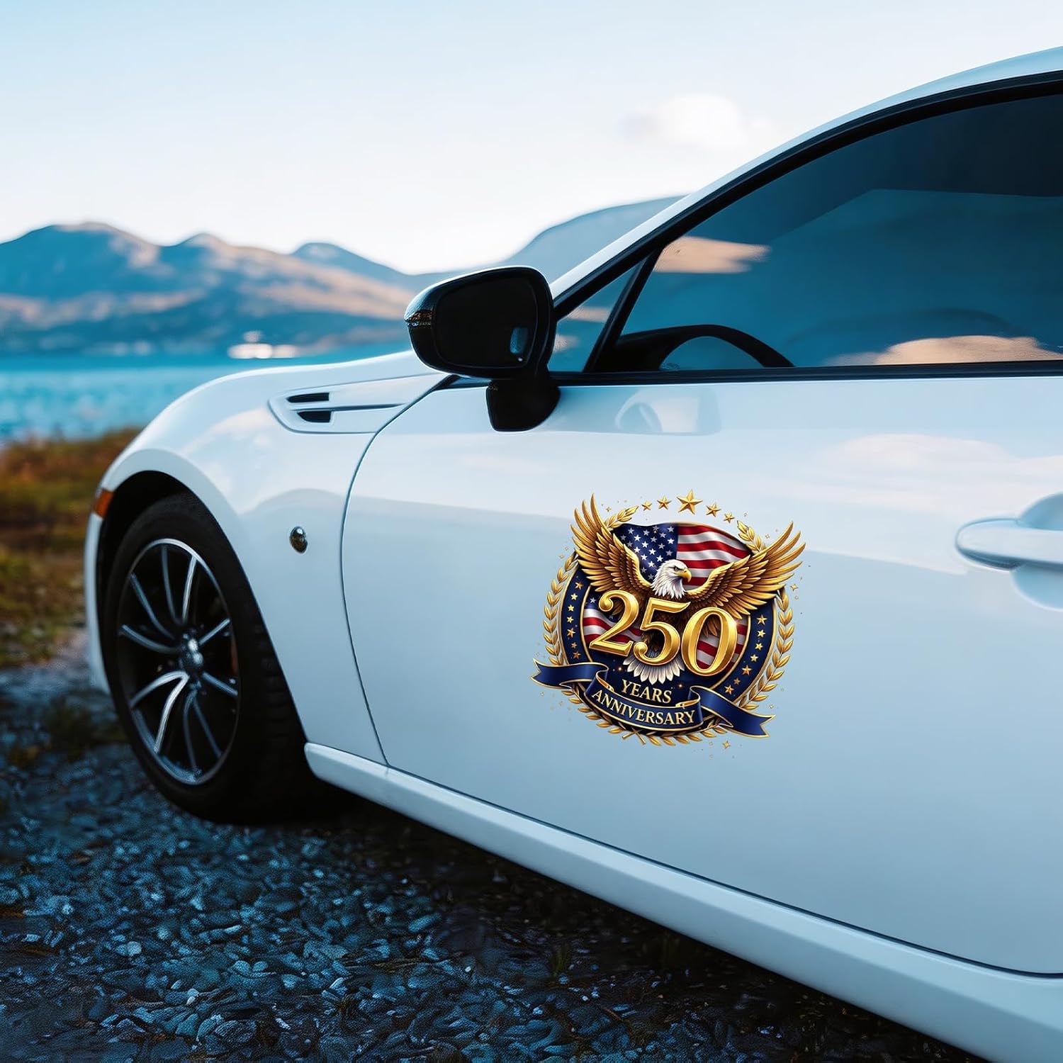 5 Packs 250 Anniversary USA Stickers, 8-Inch Waterproof Stickers, (1776-2026) 250th Anniversary Decals Suitable for Sedans, Refrigerators, Pickups, Suvs, Etc