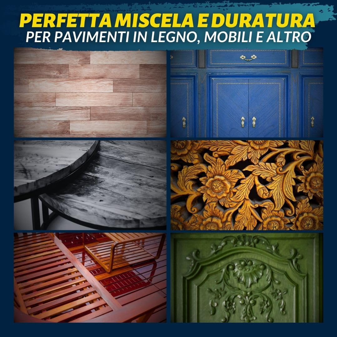 Coconix Kit di Riparazione per Pavimenti e Mobili | Ripara graffi, abrasioni e ammaccature su pavimenti in legno, mobili e superfici laminate | Applicazione facile con stucco modellabile