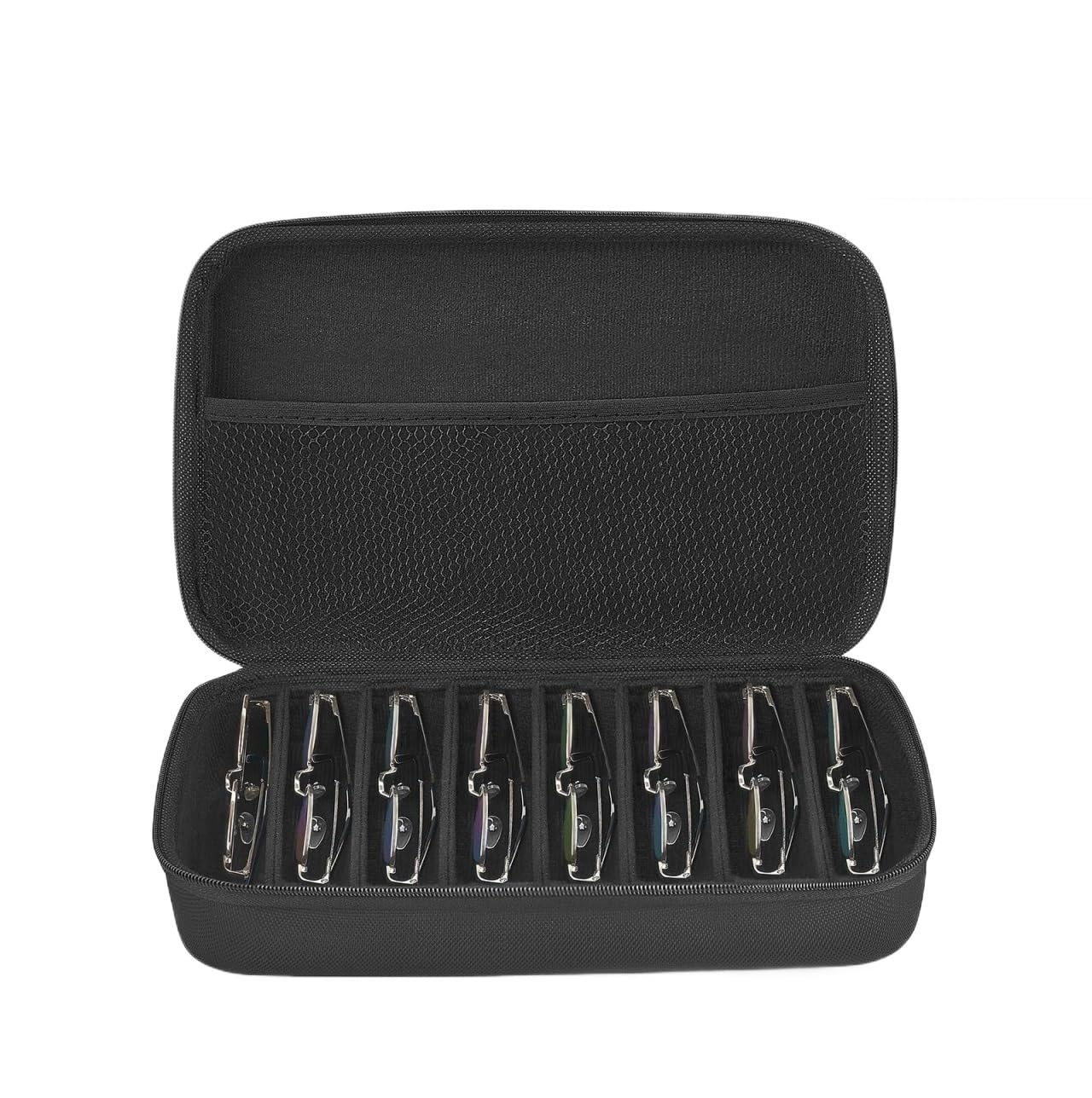 Sonnenbrillen Aufbewahrung Reise-Sonnenbrillen-Organizer, Tragbares Brillenetui Mit Verstellbaren Schlitzen Brillenaufbewahrung(Black,8 Slots)