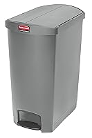 Vista 16 de Rubbermaid Commercial Products - Bote de basura Streamline Slim con pedal Papelera de plástico, 13 galones (50 litros), color negro, con tapa